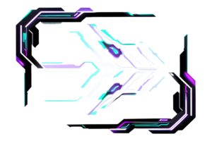 futuristisch Neon- Rand Rahmen png transparent Hintergrund ai generativ