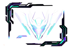 Futuristic Neon Border Frame PNG Transparent Background Ai Generative