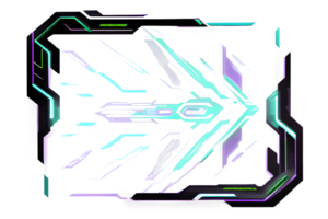 Futuristic Neon Border Frame PNG Transparent Background Ai Generative