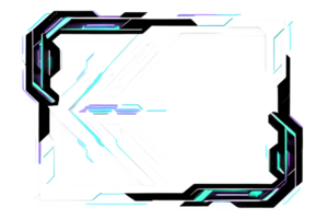 futuristische neon grens kader PNG transparant achtergrond ai generatief