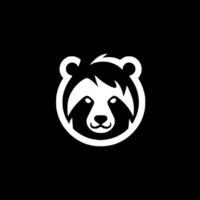 panda - negro y blanco aislado icono - vector ilustración