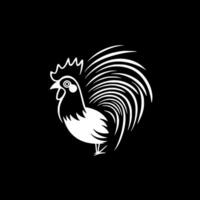 Rooster, Black and White Vector illustration