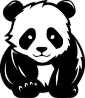 panda - minimalista y plano logo - vector ilustración