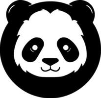 panda - negro y blanco aislado icono - vector ilustración