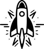 Rocket, Minimalist and Simple Silhouette - Vector illustration
