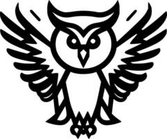 Owl - Black and White Isolated Icon - Vector illustration