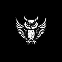 Owl, Black and White Vector illustration