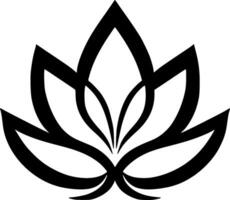 Lotus Flower - Black and White Isolated Icon - Vector illustration