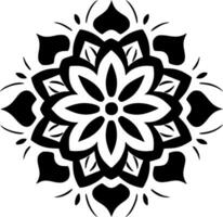 mandala - negro y blanco aislado icono - vector ilustración