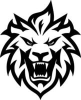 Lion - Black and White Isolated Icon - Vector illustration