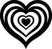 corazón, negro y blanco vector ilustración