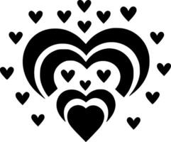 Hearts, Black and White Vector illustration