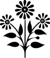 Flowers, Minimalist and Simple Silhouette - Vector illustration