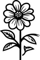 Flower, Black and White Vector illustration