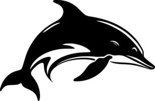 Dolphin - Black and White Isolated Icon - Vector illustration