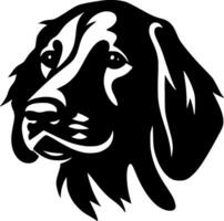 perro - negro y blanco aislado icono - vector ilustración