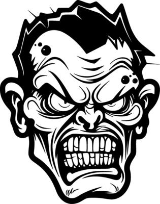 Zombie - Minimalist and Flat Logo - Vector illustration