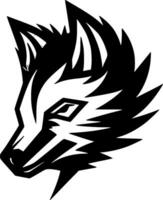 lobo, negro y blanco vector ilustración