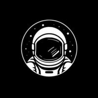 astronauta, negro y blanco vector ilustración