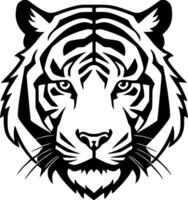 Tigre - negro y blanco aislado icono - vector ilustración