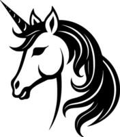 Unicorn, Black and White Vector illustration