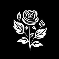 rosas - negro y blanco aislado icono - vector ilustración