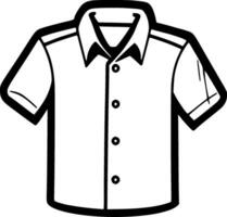 camisa, negro y blanco vector ilustración