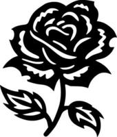 Rose - Black and White Isolated Icon - Vector illustration