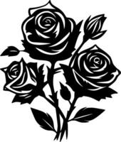 rosas, negro y blanco vector ilustración