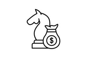 investment strategy icon. icon related to investments and financial concepts. Line icon style. Simple vector design editable