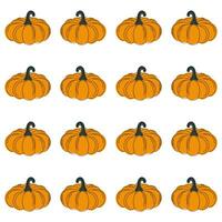 Hand drawn pumpkin seamless pattern. Modern linear style with colorful spots. Minimalist fall holiday background vector illustration. Ideal for fabric, textile, prints, wrapping paper.