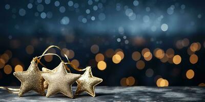Christmas decoration on bokeh background. New Year and Christmas AI Generated photo