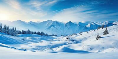 hermosa invierno paisaje en el montañas ai generado foto