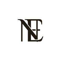 letter ne simple linked 3d flat logo vector