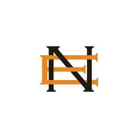 letter ne overlapping font simple logo vector