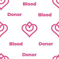 love blood donor heart seamless pattern vector