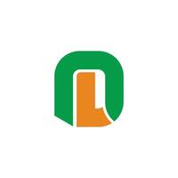 letter nl abstract colorful simple geometric logo vector