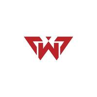 letter w linked triangle geometric line simple logo vector