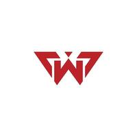 letter w linked triangle geometric line simple logo vector