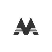 letter m simple stripes geometric logo vector