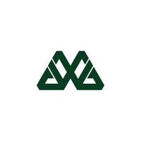 letter m triangles simple geometric logo vector