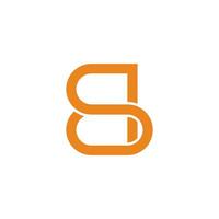 letter qs simple geometric linked logo vector