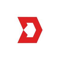 letter d geometric arrow red logo vector