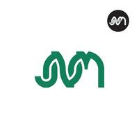 letra jnm monograma logo diseño vector