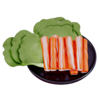 cangrejo palos , ingrediente para Sukiyaki acortar Arte png