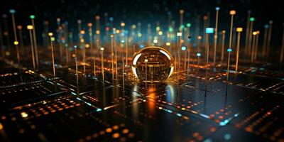 Data Visualization, Close up Technology Digitalization, Optimization of High-Tech Electronics, Data mining, artificial intelligence, business analytics, AI Generative photo