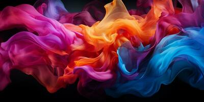 Abstract colorful Graphic motion on background, creative waves of gradient color smoke and liquid, AI Generative photo