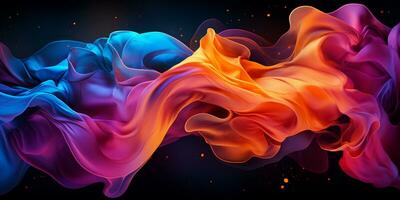 Abstract colorful Graphic motion on background, creative waves of gradient color smoke and liquid, AI Generative photo