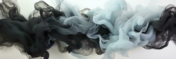 Abstract Graphic motion on background, creative waves of black smoke, AI Generative photo