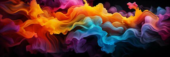 Abstract colorful Graphic motion on background, creative waves of gradient color smoke and liquid, AI Generative photo